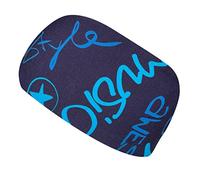 Wollhuhn ÖKO 21215152 - Cinta elástica para el pelo, cómoda de dos capas de jersey o forro polar, muchos diseños (Cool Music Bluutön)