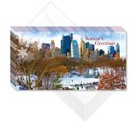 Wollman Rink Central Park New York City Holidays 6 1/4 x 3 1/4 pulgadas, juego de 6 tarjetas y 6 sobres, colección única de papelería de Nueva York
