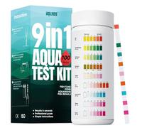 Wolmds Kit Test Agua Acuario 9-en-1 - Test Acuario Agua Dulce y Salada: Medidor pH, Nitritos, Nitratos, Cloro y Dureza - Accesorios Acuario Agua Dulce para Test Preciso de Calidad del Agua en (100)