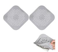 WOLMIK Colador de drenaje, 2 protectores de drenaje de silicona con ventosa, protector de colador de fregadero, tapas de drenaje de ducha, recogedor de pelo, filtro de trampa para baño, bañera,