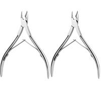 WOLMIK Cortador de cutículas, cortador profesional de acero inoxidable para manicura y pedicura, herramienta removedor de cutículas para piel muerta, uñas y cuidado de uñas (Paquete de 2)