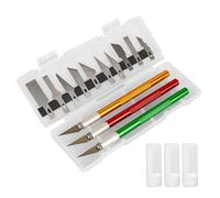 WOLMIK Juego de Cuchillos para Manualidades de Aluminio - Set de Tallado de Precisión con 3 Piezas y 10 Cuchillas de Acero Inoxidable de Repuesto