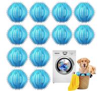 WOLMIK Removedor de pelo de mascotas para lavandería, 12 bolas de pelo de perro y gato para lavadora, recogedor de pelo de mascotas reutilizable para lavar la ropa, juego de bolas de lavandería para