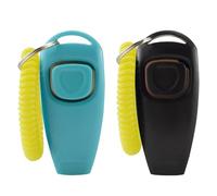 WOLMIK Silbato clicker para perros - 2 clics de entrenamiento para perros con correa de muñeca, juego de clicker y silbato profesional 2 en 1, herramientas de entrenamiento de mascotas con botón para