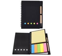 WOLMIK Sticky Notes Set, Haftnotizen KlebezettelSet selbstklebend Notizzettel, Taschennotizbuch mit Stift und Stifthalter, Spiralnotizblock klein Notizblock für Büro Studenten Reisen Notizen