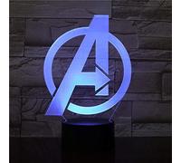 Wolobox Lampara LED Vengadores Logo Cambia Color USB Luz Nocturna y decoración