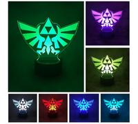 Wolobox Lampara LED Videojuego Zelda Trifuerza Hyrule Logo Cambia Color USB Luz nocturna y decoración