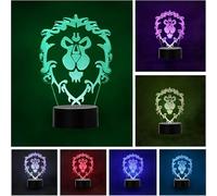 Wolobox | Lampara Videojuego World of Warcraft Alianza| Decoración Ambientes | Lampara Mesa de Noche |Luz Nocturna de Colores | Iluminación Niños y Adultos |USB | LUZ fija o Carrusel | Cable - Pilas|