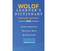 Wolof Learner's Dictionary: Wolof-English, English-Wolof: 1 (Connection: English Wolof)