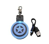 Wolostore Llavero Luz LED Metacrilato Efecto 3D con cierre de Mosquetón Cambia Color Regalo Original (Escudo Capitán América)