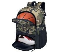 WOLT Mochila de Baloncesto Grande con Soporte Separado para Pelotas y Compartimento para Zapatos, Ideal para Baloncesto, fútbol, Voleibol, natación, Gimnasio, Viajes