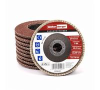 Woltersberger® 10 discos de láminas - diámetro 115 mm - grano 80 - Estándar Marrón - discos de láminas/ruedas de láminas