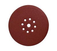 Woltersberger® 30 discos de lija de 225 mm de diámetro, grano P100, 8 agujeros, color rojo, lijadora de cuello largo, lijadora de techo