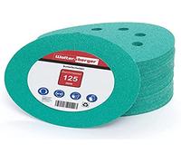 Woltersberger® 50 piezas Papel de lija de 125 mm | Papeles de Lija Abrasivos con 8 Agujeros para Lijadora Excéntrica | grano P100 verde | para un lijado óptimo, versátil