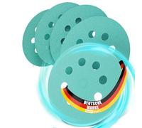Woltersberger® 50 piezas Papel de lija de 125 mm | Papeles de Lija Abrasivos con 8 Agujeros para Lijadora Excéntrica | grano P600 verde | para un lijado óptimo, versátil