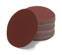 Woltersberger® 50 piezas Papel de lija de 150 mm | Papeles de Lija Abrasivos sin Agujeros para Lijadora Excéntrica | grano P60, P100, P150, P320 y P600 rojo
