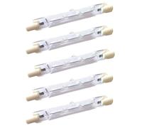 WOLTHID Bombilla halógena R7S 78mm 220V J78 Tubo halógeno de doble extremo 200W Reemplazo Cristal transparente blanco cálido 2700K para lámparas de pie y focos, 200W, 5PCS