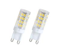 WOLTHID Bombilla LED G9 5W 220V Ac Blanco frío 6500K Ángulo de haz de 360° Luz LED G9 T4 Base Bi-pin para lámpara de araña Iluminación de gabinete colgante, 5W-2PCS, blanco frío