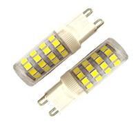 WOLTHID Bombilla LED G9 5W 220V Ac No regulable Blanco cálido 2700k 20-40w Halógeno Base de cerámica de repuesto G9 para iluminación de tocador de candelabro, 5W-2PCS, blanco cálido