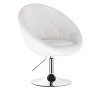 WOLTU 1x Taburete de Bar Acero Cromado Piel Sintética Conferencia Peluquería Oficina Blanco BH41ws-1
