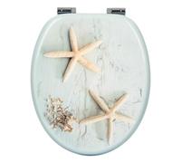 WOLTU #2 Asiento de inodoro con descenso automático, núcleo de madera MDF, bisagra de cierre suave, diseño de decoración