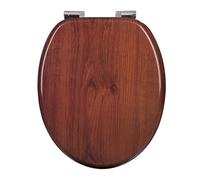 WOLTU #2 Asiento de inodoro con descenso automático, núcleo de madera MDF, bisagra de cierre suave, diseño de decoración