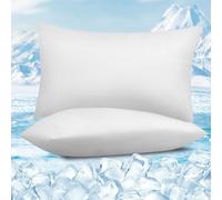 WOLTU 2 Piezas de Funda Almohada Fresca ARC-Chill, Funda Protectora para Almohada de Fibra Fría, Q-MAX>0,45, Suave, Antiestática y Transpirable con Cremallera, Lavable a Máquina, 50x70 cm, Blanco