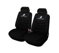 WOLTU 2X Fundas de Asiento para Coche Universal Delantero Cubierta para Asiento Automóvil sin Bolsa de Aire 100% Poliéster ES08 (Negro)