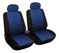 WOLTU 2X Fundas de Asiento para Coche Universal Delantero Cubierta para Asiento Automóvil sin Bolsa de Aire Poliéster Negro/Azul