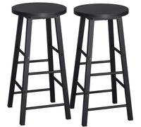 WOLTU 2X Taburete de Bar Muebles Cocina Silla de Comedor para Salon Cocina Estructura de Metal, MDF Negro