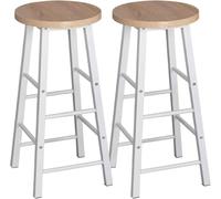 WOLTU 2X Taburete de Bar Muebles Cocina Silla de Comedor para Salon Cocina Estructura de Metal, MDF Roble Claro
