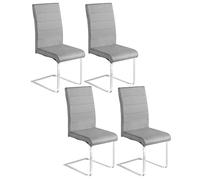 WOLTU 4X Sillas de Comedor, Sillas Ergonómica para Oficina y Casa, Silla en Forma de C con Respaldo Alto, Silla de Cocina Moderna y Chic, Terciopelo, Gris Oscuro, BH377dgr-4