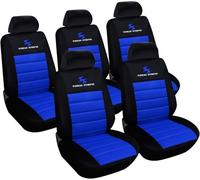 WOLTU 5X Fundas de Asiento para Coche Universal Delantero y Traseros Cubierta para Asiento Automóvil sin Bolsa de Aire Poliéster Negro/Rojo