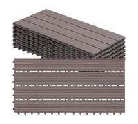 WOLTU 6x Suelo de WPC Baldosas de Madera Exterior para Porche Patios Jardin, 30 x 60 cm 1m² Suelo Compuesta Azulejos Marrón