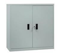 WOLTU Archivador Armario Oficina, Armario Metalico con Cerradura, Cajonera Escritorio Multiusos, Mueble Archivador 2 Puertas, Mueble Auxiliar para Oficina y Estudio, Gris, A90xA92xF40 cm, ASK12gr