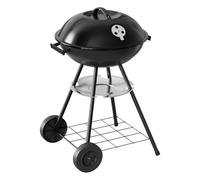 WOLTU Barbacoas de Carbón Portátil de Exterior con Parrilla y Ruedas para BBQ, Jardín, Camping 44 * 73 cm Negro