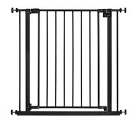 WOLTU Barrera de Seguridad Infantil, Apertura de 75-87 cm, Puerta de Seguridad para Niños y Bebés, Barandilla para Escaleras, Valla Metálica para Perros, Doble Bloqueo, Negro