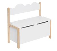 WOLTU Baúl de Juguetes Banco Almacenamiento Infantil con Espacio de Almacenamiento en Edad Preescolar Juguetes Muebles para Niños, 60x25,5x55cm