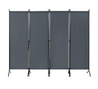 WOLTU Biombo de 4 Paneles 224x182 cm Gris Oscuro, Separador de Ambientes para Dormitorio, Pared Divisoria Plegable, Panel de Privacidad para Uso Interior y Exterior, Ideal para Salón, Balcón y Jardín