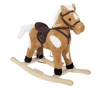 WOLTU Caballito Balancín para Bebés y Niños de 1-3 Años, Caballo de Peluche con Sonidos, Cola y Boca Móviles, con Asas y Pedales, 74x34x65 cm