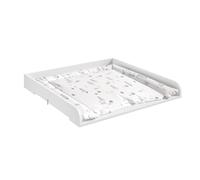 WOLTU Cambiador para Bebé 80x80x10 cm, Accesorio Universal para Cómoda, Tablero Cambiador en MDF, Profundidad Ajustable 46,5-50 cm, Montaje en Pared, Blanco