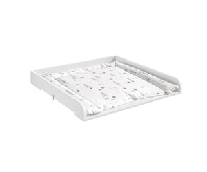 WOLTU Cambiador para Bebé 80x80x10 cm, Accesorio Universal para Cómoda, Tablero Cambiador en MDF, Profundidad Ajustable 46,5-50 cm, Montaje en Pared, Blanco