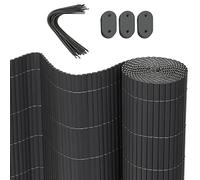 WOLTU Cañizo PVC Pantallas Protectoras 300x100 cm, Resistente a los Rayos UV protección contra el Viento, Valla privacidad para Jardín, Balcón o Terraza, Gris