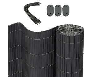 WOLTU Cañizo PVC Pantallas Protectoras 500x100 cm, Resistente a los Rayos UV protección contra el Viento, Valla privacidad para Jardín, Balcón o Terraza, Gris