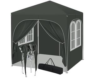 WOLTU Carpa plegable 2x2m con 4 paredes Gris | UPF 50+ UV, impermeable, altura ajustable, estable, 4 paredes, Playa
