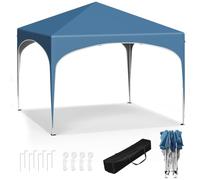 WOLTU Carpa plegable 3x3m Azul | UPF 50+ UV, impermeable, altura ajustable, estable, portátil, Camping