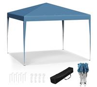 WOLTU Cenador plegable 3x3m Azul | UPF 50+ UV, impermeable, altura ajustable, estable, portátil, Playa