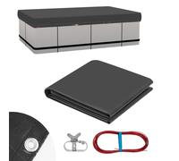WOLTU Cobertor Piscina Rectangular 450x220x20 cm,Lona Cubierta de PE 200 g/m², Impermeable y Opaco con Ojas y Cuerda de Fijación, Gris Oscuro