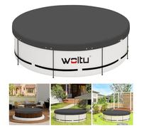 WOLTU Cobertor Piscina Redonda Ø 420 cm, Lona Cubierta de Diámetro 320-360 cm, PE 200 g/m² Impermeable y Opaco con Ojas y Cuerda de Fijación, Gris Oscuro