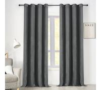 WOLTU Cortina de Terciopelo Estampada, Cortinas Opacas con Ojales, Cortinas Termicas Aislantes Frio y Calor, Cortinas Modernas para Salón y Dormitorio, 135x260 cm, Gris (2 Piezas)